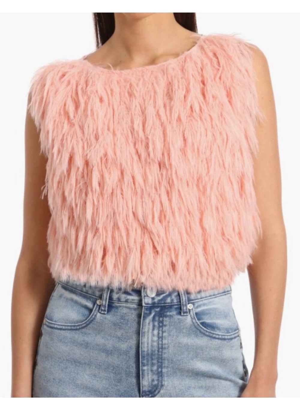 Avec Les Filles pink fluff top M